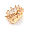 Brass Pave Clear Cubic Zirconia Slide Charms KK-Z072-12KCG-2