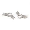 Brass Micro Pave Clear Cubic Zirconia Connector Charms KK-E068-VB068-3