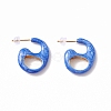 Brass Enamel Stud Earrings EJEW-A093-09G-2