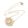 Rotated Hourglass Flat Round Alloy Pendant Necklaces for Women NJEW-G131-01C-2