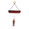 Wood and Natural Agate Wind Chime Pendants HJEW-H054-02-1