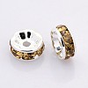Brass Rhinestone Spacer Beads RB-A014-Z8mm-14S-NF-2