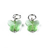 Faceted Transparent Glass Charms GLAA-T024-06G-2