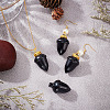 ARRICRAFT 4Pcs Natural Black Obsidian Beads G-AR0004-87-5