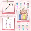 14Pcs 7 Colors Faceted Bullet Glass Pointed Pendants GLAA-CJ0001-71-9