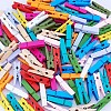 Dyed Wooden Craft Pegs Clips WOOD-PH0006-02-5