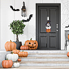 Halloween Theme Wood Pendant Decorations HJEW-WH0043-56-4