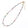 Colorful Glass Beaded Necklaces Sweet Cute Girl Style Collarbone Chain Accessory RR5897-1