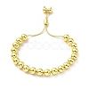 Rack Plating Brass Round Bead Slider Bracelets for Women BJEW-M232-01G-C-1