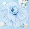 Polyester Satin Chiffon Wavy Lace OCOR-WH0082-147C-4