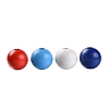 160 Pcs 4 Colors 4 July American Independence Day Painted Natural Wood Round Beads WOOD-LS0001-01D-2