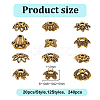 GOMAKERER 240Pcs 12 Styles Tibetan Style Zinc Alloy Bead Caps FIND-GO0002-09-2