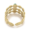 Ion Plating(IP) 304 Stainless Steel Synthetic Malachite Cuff Rings G-Z056-05G-04-3