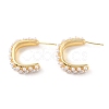Plastic Pearl Beaded C-shape Stud Earrings EJEW-C060-04G-1