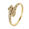 Brass Micro Pave Cubic Zirconia Snake Bangles for Women BJEW-Q700-006-NF-4