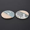Transparent Resin & Walnut Wood Pendants RESI-T035-25-A02-4