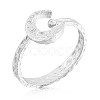 925 Sterling Silver Crescent Moon Open Cuff Ring for Women JR880A-1