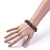 Unisex Wood Beads Stretch Bracelet Sets BJEW-JB04966-01-4
