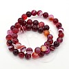 Round Dyed Natural Striped Agate/Banded Agate Beads Strands X-G-G582-8mm-21-2