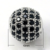 Brass Cubic Zirconia Beads ZIRC-D009-02P-1