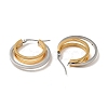 Two Tone 304 Stainless Steel Triple Circle Hoop Earrings for Women EJEW-I272-01GP-2