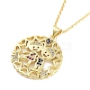 Brass Micro Pave Clear Cubic Zirconia Pendant Necklaces NJEW-Z035-02A-G-2