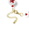 MIYUKI Glass Seed & Lampwork & Rhinestone Braided Star Link Chain Bracelets BJEW-MZ00038-02-2