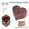 Heart Wood Ring Storage Boxes CON-WH0087-51-2