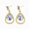 Teardrop with Porcelain Rack Plating Alloy Dangle Stud Earrings EJEW-S211-009-RS-2