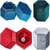 Nbeads 4Pcs 4 Colors Velvet Jewelry Box VBOX-NB0001-05-1