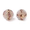 Golden Plated Alloy Rhinestone Beads FIND-E046-13G-01-2