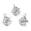 Brass Micro Pave Clear Cubic Zirconia Charms X-ZIRC-H100-02P-1