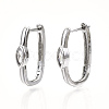 Brass Micro Pave Clear Cubic Zirconia Huggie Hoop Earring EJEW-T046-14P-NF-1