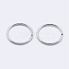 Rhodium Plated 925 Sterling Silver Open Jump Rings STER-F036-02P-1x7mm-2