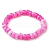 7Pcs 7 Colors Two Tone Rondelle Acrylic Beaded Stretch Bracelets for Women BJEW-JB10237-3