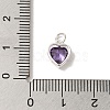 925 Sterling Silver Cubic Zirconia Heart Charms with Jump Rings FIND-U013-10S-06-3