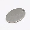 Tarnish Resistant 201 Stainless Steel Stamping Blank Flat Oval Pendants STAS-M037-06-2