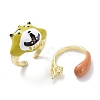 3D Animal Alloy Open Cuff Rings RJEW-D003-01A-G-2