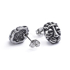 Retro 304 Stainless Steel Stud Earrings EJEW-L248-038AS-2