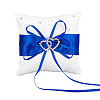 Tribute Silk Wedding Ring Pillow with Polyester Ribbon and Alloy Heart DIY-WH0325-48B-1