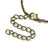Retro Alloy Broken Half Skull Pendant Necklace for Men Women NJEW-B085-04B-4