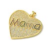 Mother's Day Real 18K Gold Plated Brass Micro Pave Cubic Zirconia Pendant KK-H472-05G-01-2