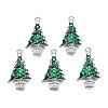 Alloy Christmas Tree Enamel Pendants For Christmas Day X-ENAM-R041-14-3