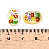 Natural Freshwater Shell Double Face Printed Oval Charms SHEL-T020-05F-3