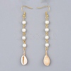 Glass Pearl Dangle Earrings EJEW-JE03187-01-2