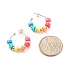 Polymer Clay Beaded C-shape Stud Earrings EJEW-TA00073-4