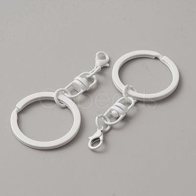 Spray Painted Iron Keychain Swivel Clasps FIND-WH0111-355A-1