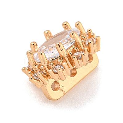 Brass Pave Clear Cubic Zirconia Slide Charms KK-Z072-12KCG-1