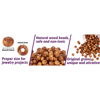 Natural Wood Beads WOOD-TA0001-01-LF-1