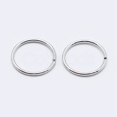 Anti-Tarnish Rhodium Plated 925 Sterling Silver Open Jump Rings STER-F036-02P-0.6x6mm-1